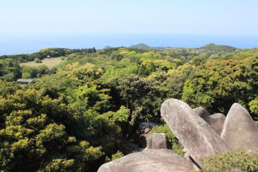 唐人駄場の巨石群を登った先の絶景