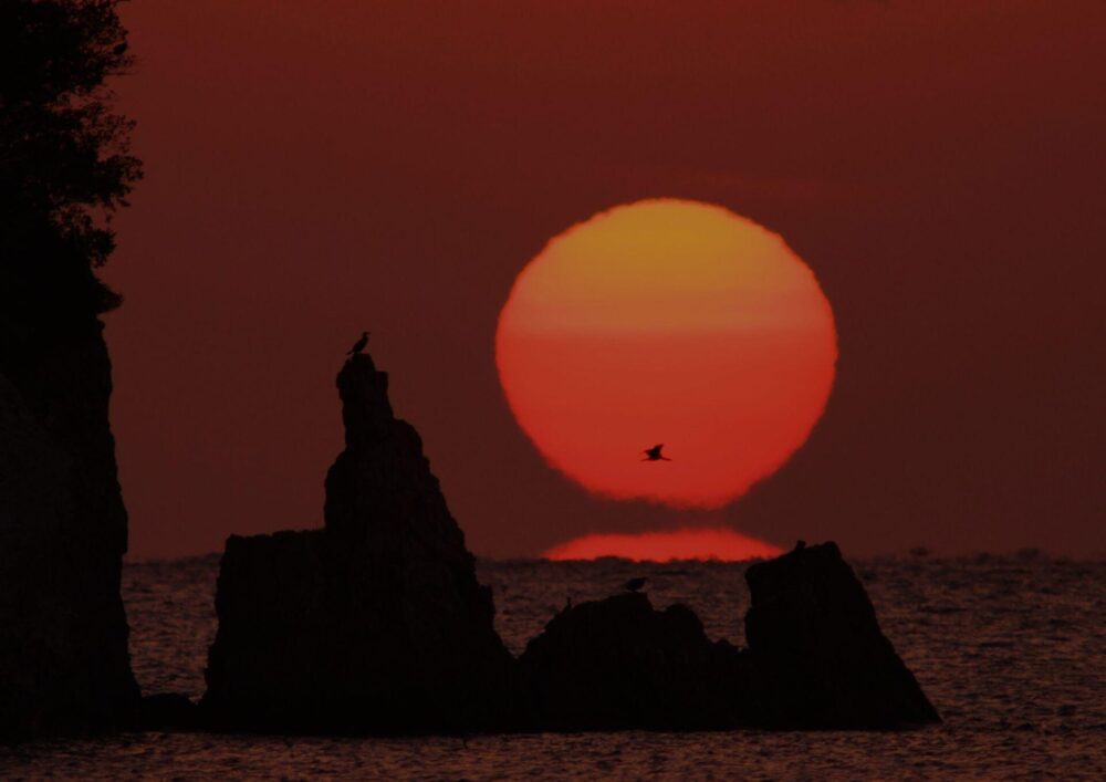 宿毛湾のだるま夕日