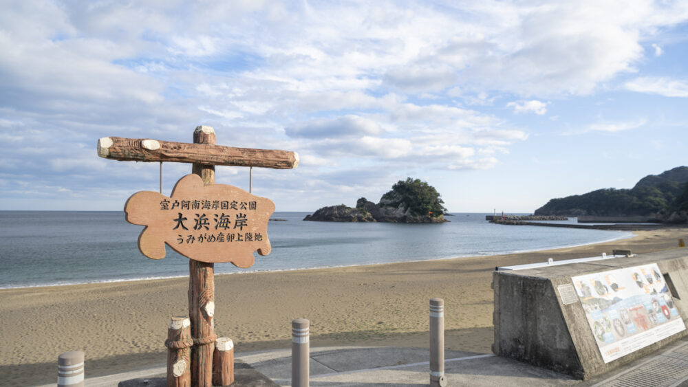 うみがめが産卵にやってくる大浜海岸