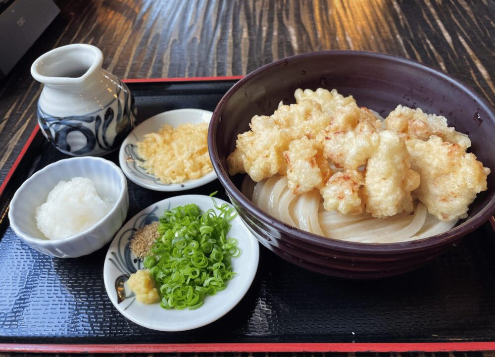 竜雲の鶏天ぶっかけうどん