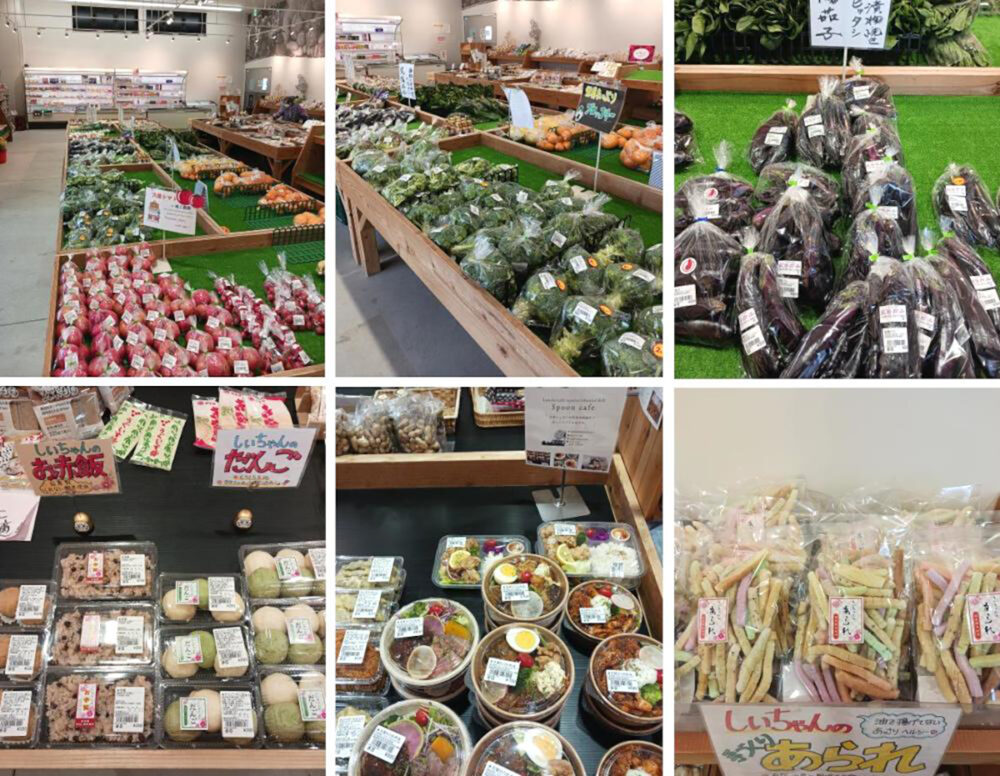 野菜や弁当、お団子などの人気商品