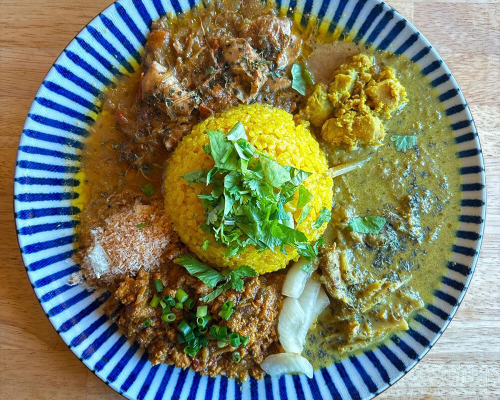 ルー全部がけの3種類あいがけカレー