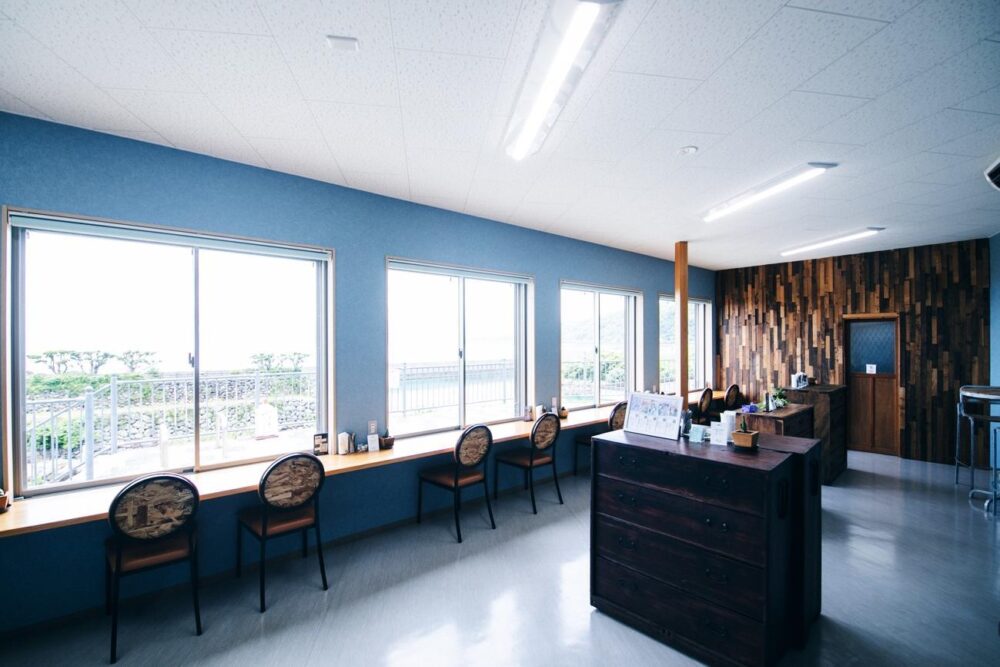 道の駅大山のカフェコーナーの席