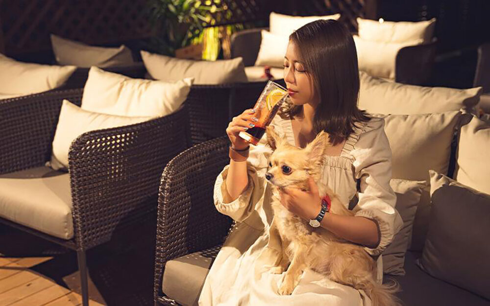 バーテラスで愛犬と過ごす特別なひととき