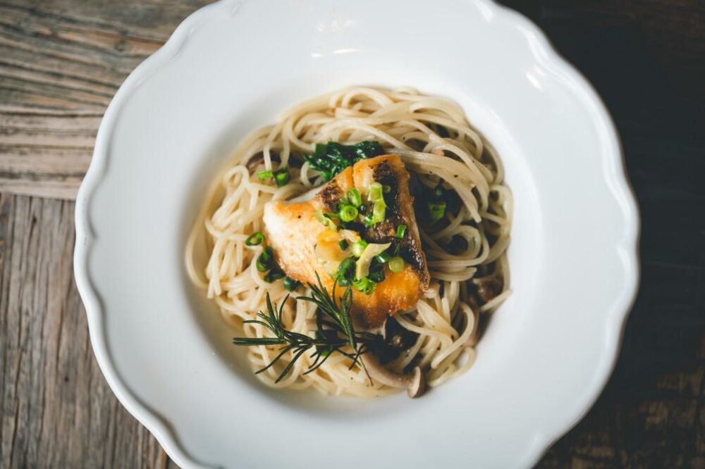 地元食材がふんだんに使われているパスタ