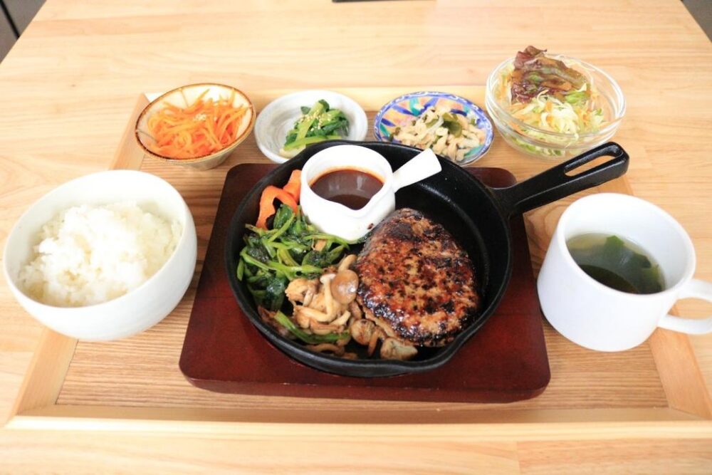 農家カフェandドッグランapoのランチ「あつあつハンバーグ」