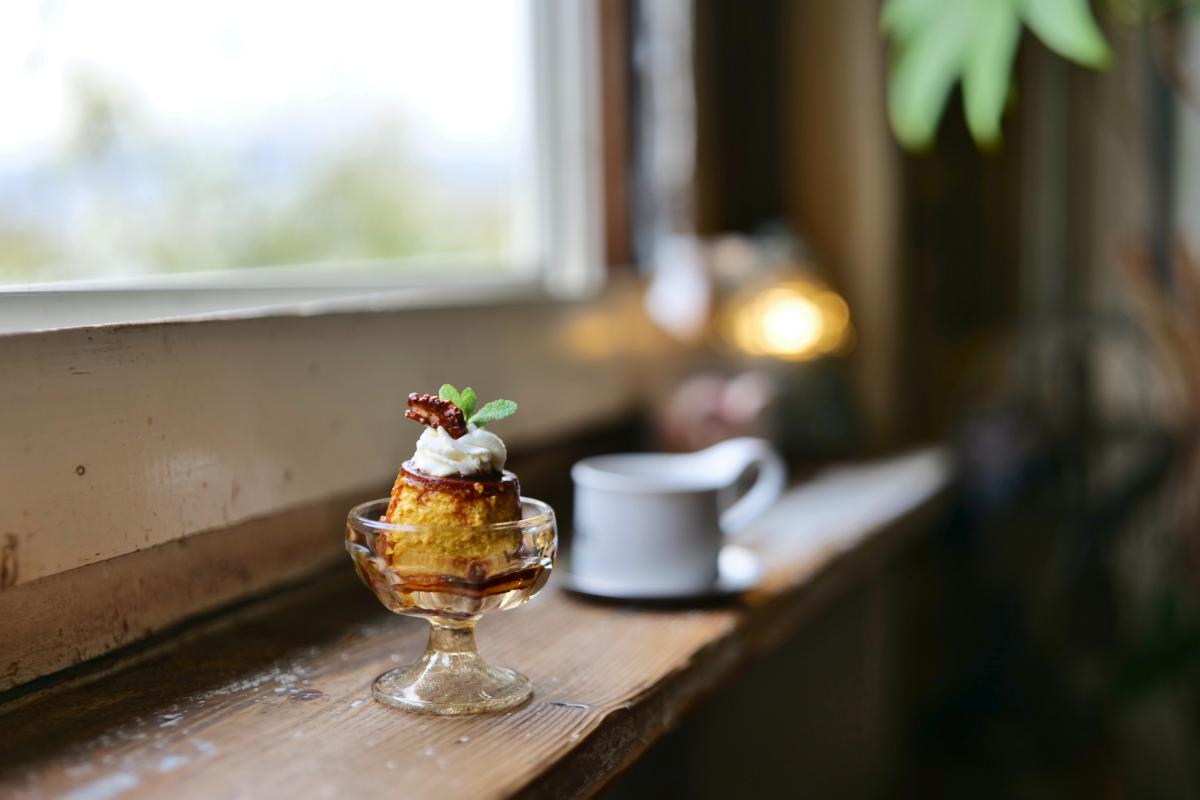 カフェ「umie(ウミエ)」名物のかぼちゃプリン