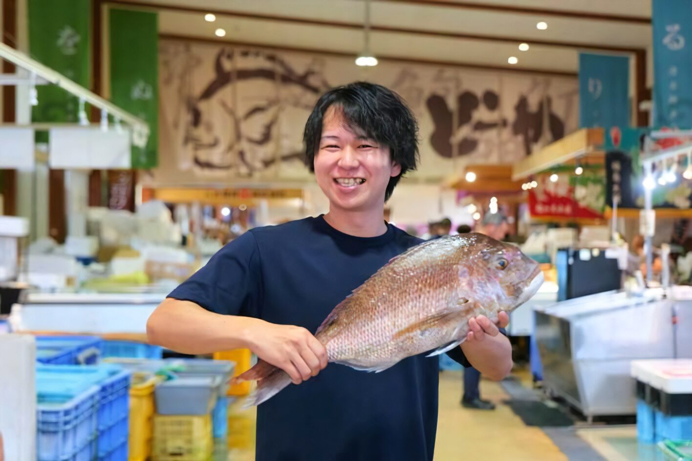 有限会社徳松の店員さんと鯛