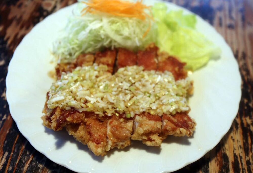 鳥心本店の酢だれ定食