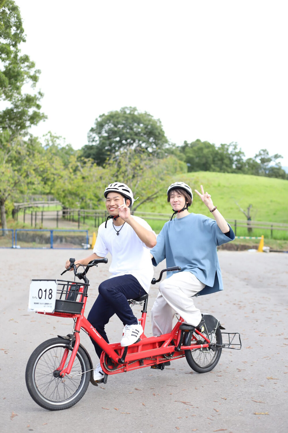 まんのう公園のレンタサイクルに乗車