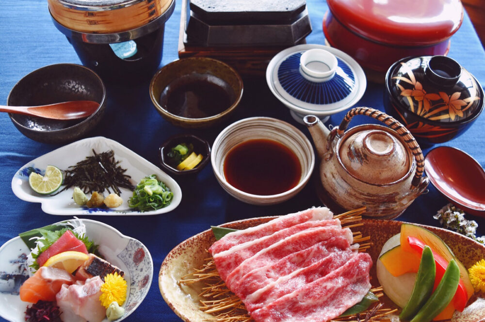 天水分のオリーブ牛のひつまぶし御膳