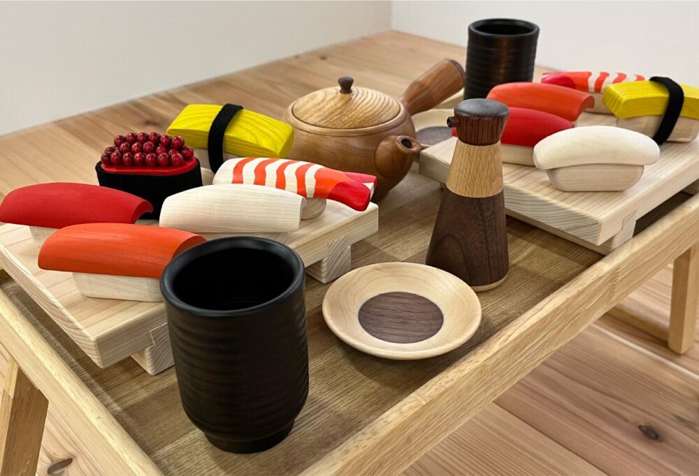 徳島「那賀町山のおもちゃ美術館」内のごっこひろばにあるお寿司のおもちゃ