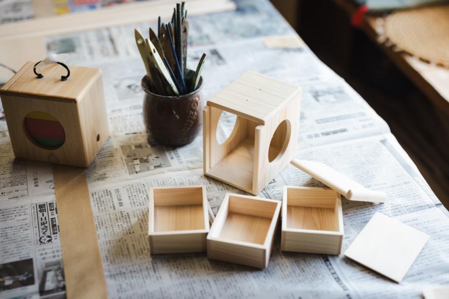 絵付け体験に使う遊山箱